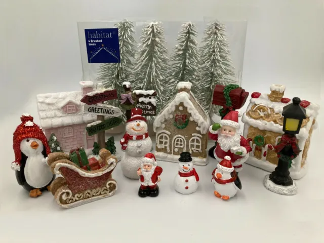 Christmas Village Miniature Figures Ornaments Decorations Sets Scenes -Choose