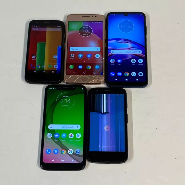 JobLot Motorola Moto G, E4, E6s, G7 Play 5pcs - 8GB/16GB/32GB - Grade C-/D/F
