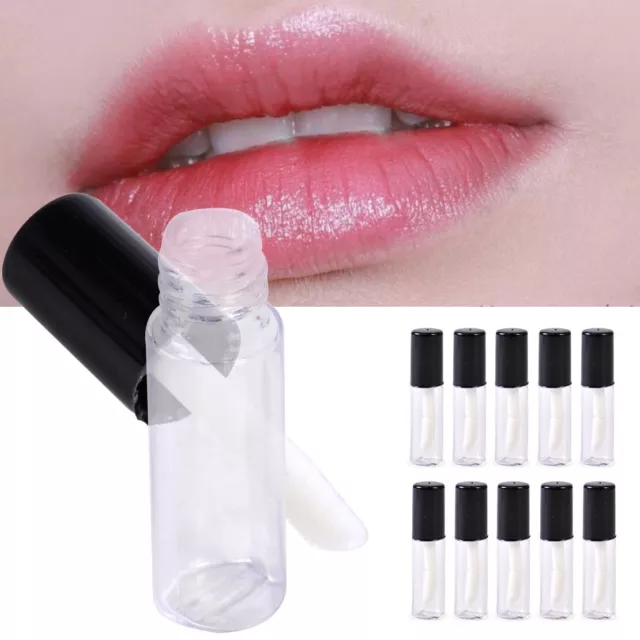 10 1.2ml Mini Plastic Empty Clear Lip Gloss Tube Balm Makeup Bottle Container lp