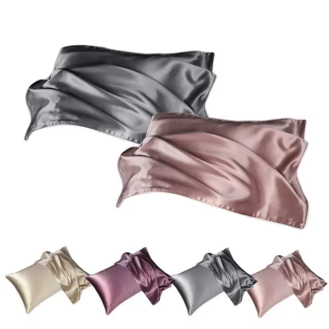 Soft Pure Silk Satin Pillowcase Pillow Case Covers Home Queen Standard . R8U6