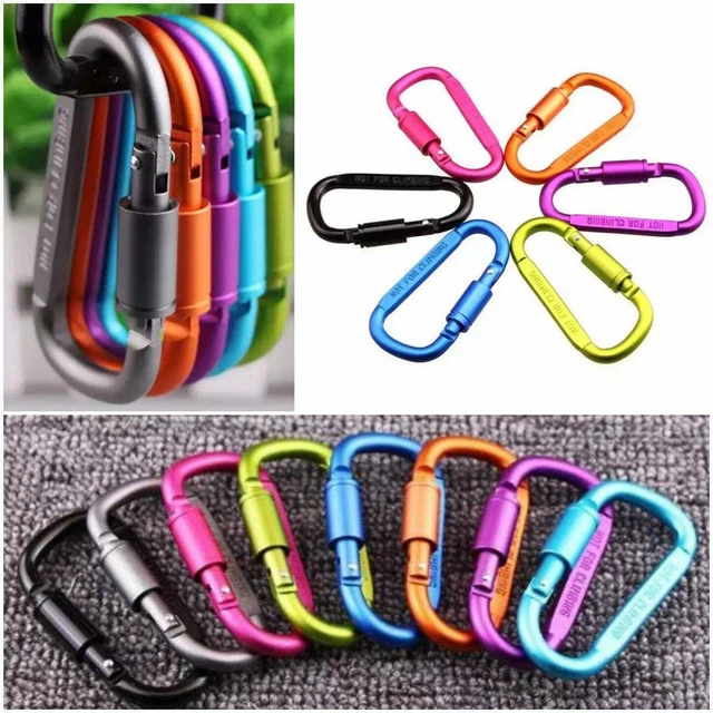 CARABINER CLIPS LOCKING Heavy Duty QUALITY Stainless Aluminium Secure
