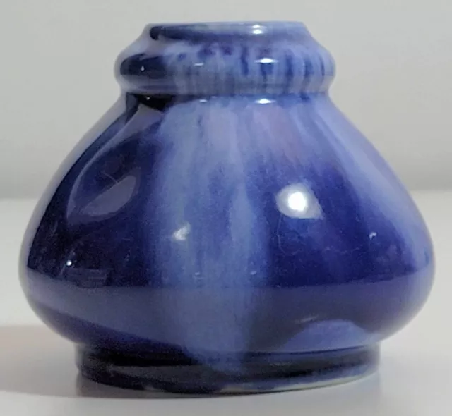 Vintage Australian Studio Pottery Blue Drip Glaze Vase. John Campbell? Unsigned