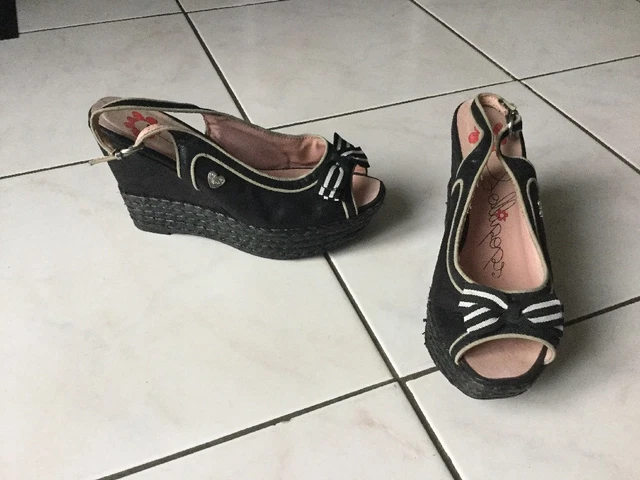 Chaussures à Talons Compensées Lollipops Taille 36 - Beige, Tissu - Occasion Très Bon État