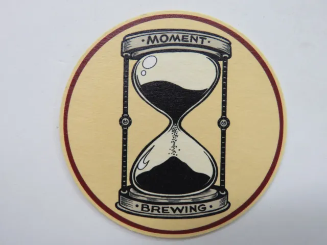 Beer Brewery Coaster: MOMENT Brewing Co ~ Silverdale, WASHINGTON ~ Hour Glass