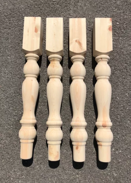 Solid Pine Farmhouse Table Leg (Set of 4) Ex 4"  88mm x 88mm x 736mm