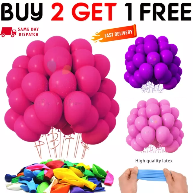 100 X Latex PLAIN BALOON BALLONS helium BALLOONS Quality Party Birthday Wedding