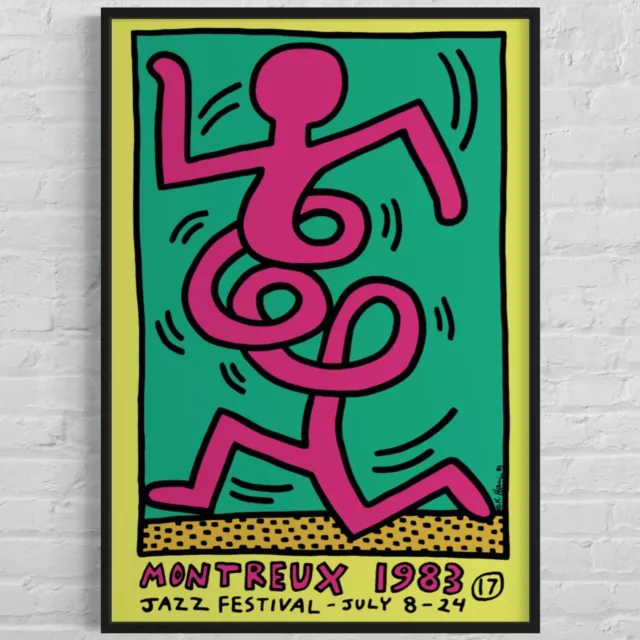 KEITH HARING 'Montreux Jazz Festival' 1983 Poster, 27”x39”