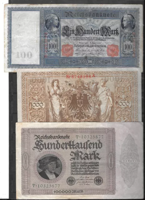 Geldscheine - LOT 3 Banknoten sehe Scan