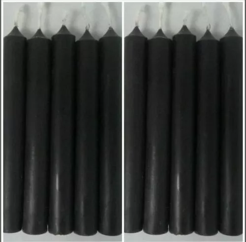 10 Spell Mini Candles 1/2' X 4' velas Negras para rituales espirituales Santeria