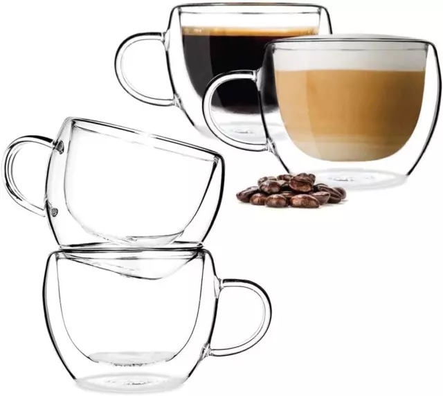 StarLuckINT Espresso Tazzina da caffè, Set di Tazze da Caffè Vetro, 2 x  120ml, Tazza Dipinta a Mano, per Tè, Moka, Americano e Piccole Bevande  Calde (Colori caldi) : : Casa e