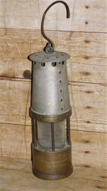 Antique Brass & Aluminum Mining Oil Safety Lamp By J.H Naylor Ltd Wigan 6