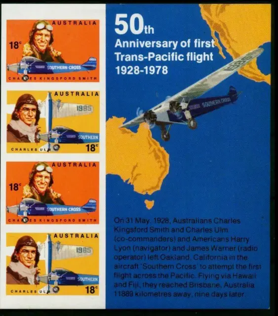 Australia MNH MUH - 1978 Australian Aviators (Minisheet)