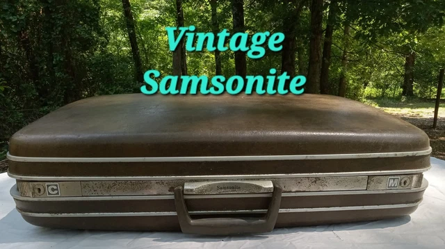Vintage 1950's Samsonite Silhouette Brown Hard Shell Suitcase Luggage, No Keys✅️