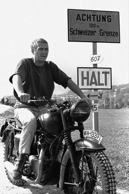 Steve McQueen The Great Escape 30x20 Inch Canvas Framed Art Deco Wall Covering