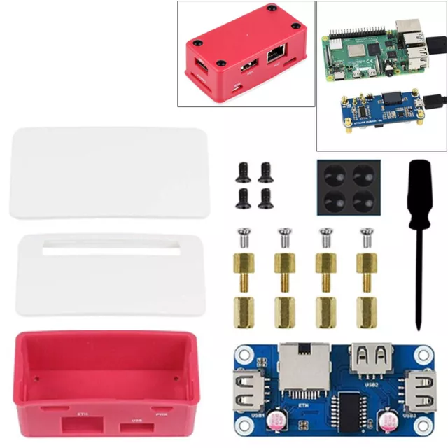 Ethernet USB HUB HAT mit Box ABS Gehäuse für Raspberry Pi Zero/Zero W/Zero