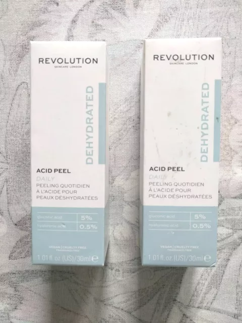 2 x Revolution Acid Peel Daily Dehydrated Gluconic Acid 5% Hyaluronic 0.5% 30ml