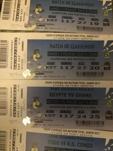 Gabon 2017 African Cup of Nations - Match Tickets - *Choose from List*