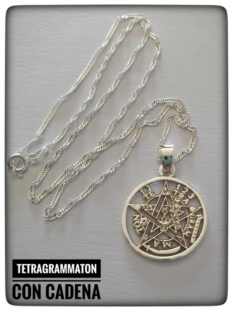 Talismano Tetragrammaton In Argento 925, Ciondolo Esoterico Pentagramma Per Protezione