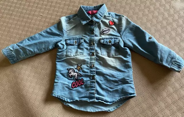 Girls Denim Shirt From Yd Age 2-3 Years Ex Cond