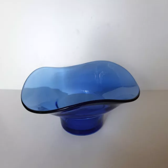 Murano Style Blue Vase Art Glass Posy Vase Vintage