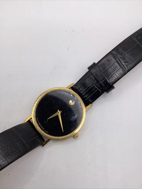 Orologio da polso Movado Swiss V8 Nero & Oro Museo Classico Super Valore Funziona