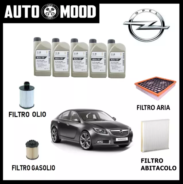 Kit tagliando Opel Insignia 2.0 CDTI 4 filtri 5lt olio Originale Opel dexos 5w30