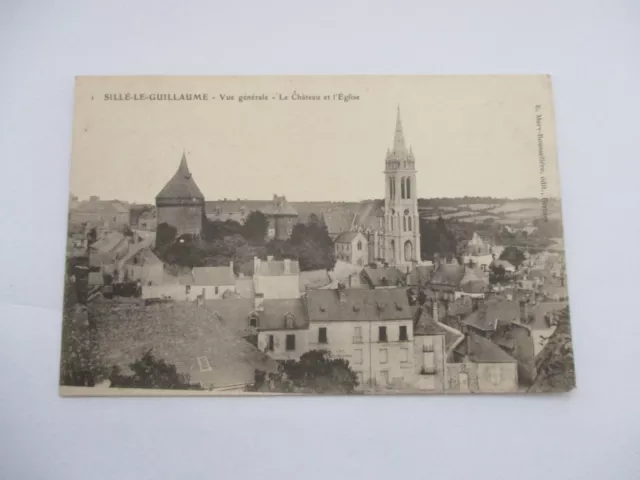 Cpa Sarthe 72 Sillé Le Guillaume Vue Generale Le Chateau Et L'eglise