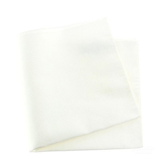 Pochette soie, zucchero, ourlet blanc - Blanc -  FABRIQUE EN ITALIE.