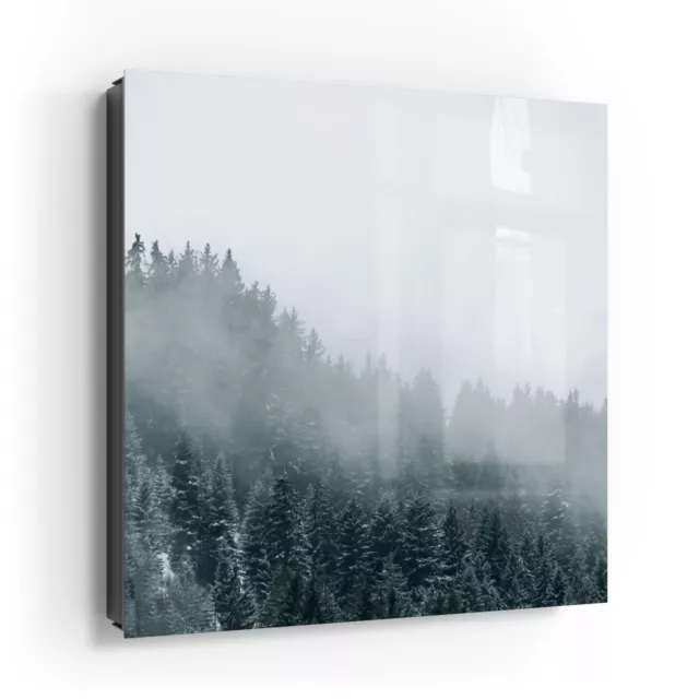 DEQORI Schlüsselkasten Glasfront 30x30 cm 'Nebel über Baumwipfeln' Box modern