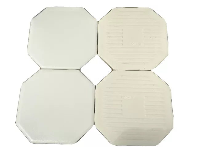 4 pc American Olean Ceramic Tile 4 1/4" Crystalline II Polar White Octagon 316