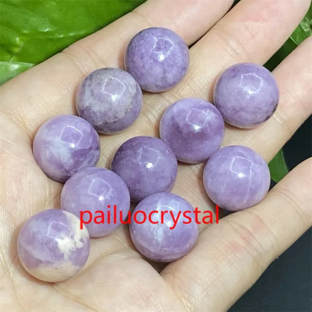 10pc Wholesale Natural Purple mica Lepidolite Ball Quartz Crystal Sphere 15mm+
