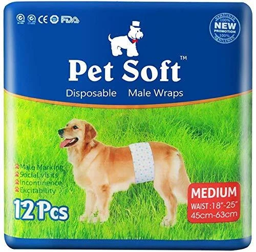 Pet Soft Windeln für Männer – Einweg-Haustierwindeln für männliche Hunde, super