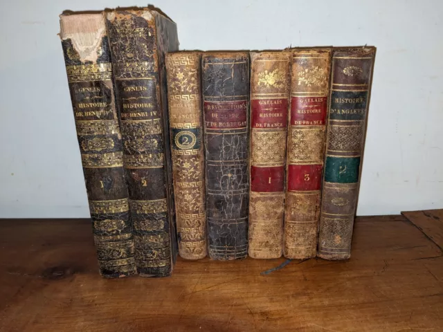 livre ancien - 1 lot de 7 livres du 19ème