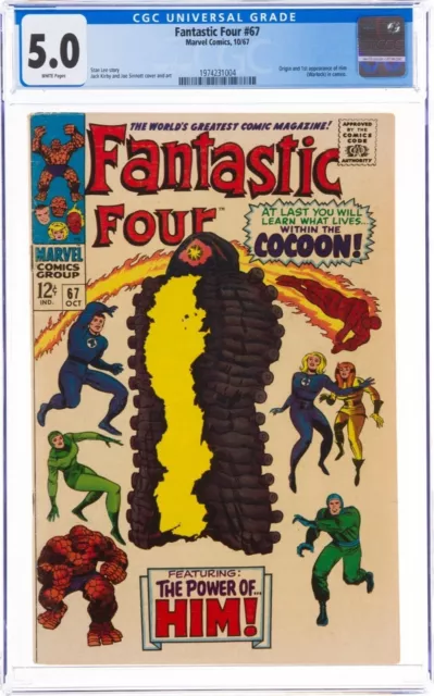 Fantastic Four #67 CGC 5.0 (Marvel 1967) Origin, 1st HIM/Warlock, Lee/Kirby GoTG