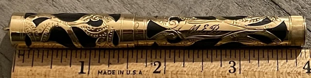 Sheaffer Self Filling 2 Gold Filled Filigree Ringtop Fountain Pen - 14k Gold Nib