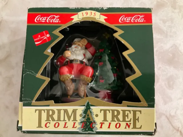 Coca Cola Trim A Tree Collection "Santa Sitting on a Ladder” 1935 Santa Ornament