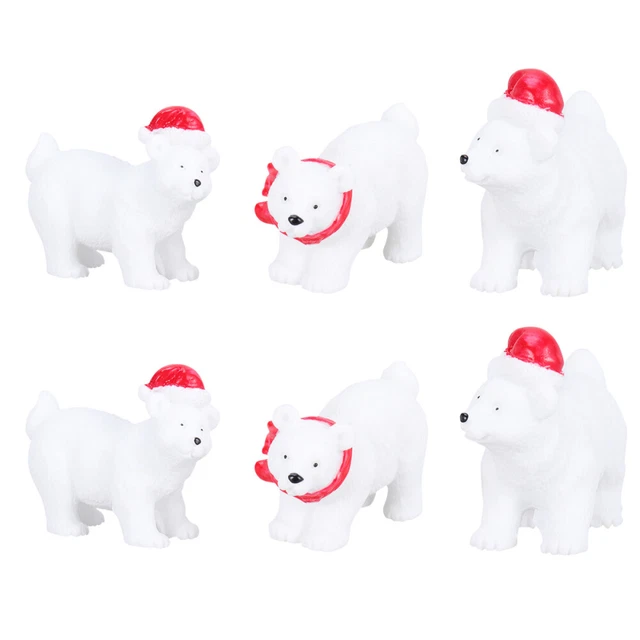 6 Pcs Parure De Micro-paysage Figurine Statuette Décor Noël