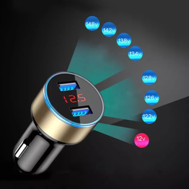 3.1A Chargeur de Voiture USB Digital LED Voltm��tre Allume-Cigare Vente Neuf