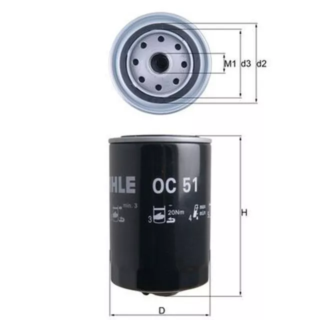 Mahle Oil Filter OC51 - Genuine Part