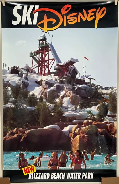 Walt Disney World Blizzard Beach Water Park Ski Disney Travel Poster (1995)