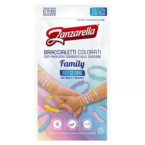 Zanzarella Family 25 pz Bracciale antizanzare Zanzarella 1919300 Z-PROTECTION Fa