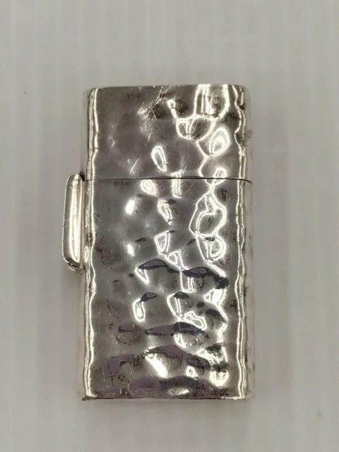 Zippo Slim 2004 Hammertone Sterling Silver 925 Oil Lighter