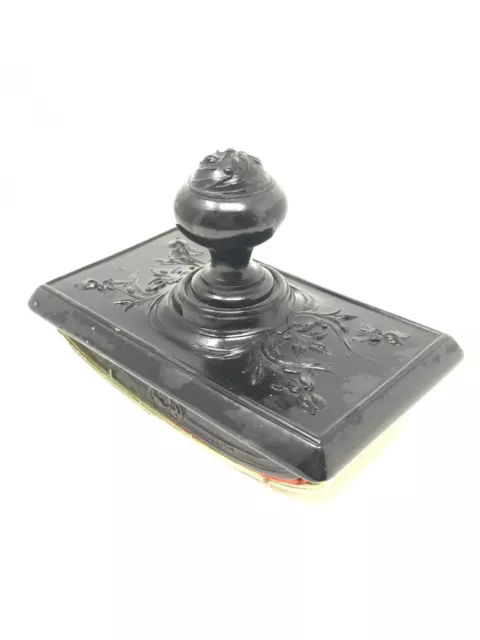 19th EME Ebonite Rocaille Louis XV Antique Buffer Ink Stamp