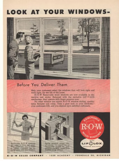 1958 R-O-W Removable Wood Windows Advertisement Ferndale, Michigan