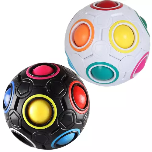 Magic Rainbow Puzzle Ball, Speed Cube Ball Fun Stress Reliever Magic Ball-  Puzzle Fidget Ball Toy For Boys & Girls- Natal Stocking Stuffers Para Ki