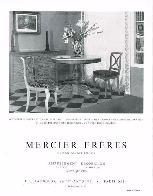 PUBLICITE ADVERTISING   1965   MERCIER FRERES  décoration ameublement
