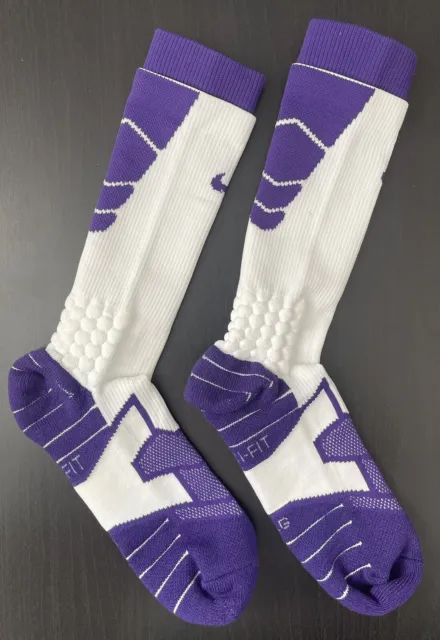 Nike Vapor Elite Crew Socks Cushioned Football Purple Mens L 8-12 Wmns 10-13