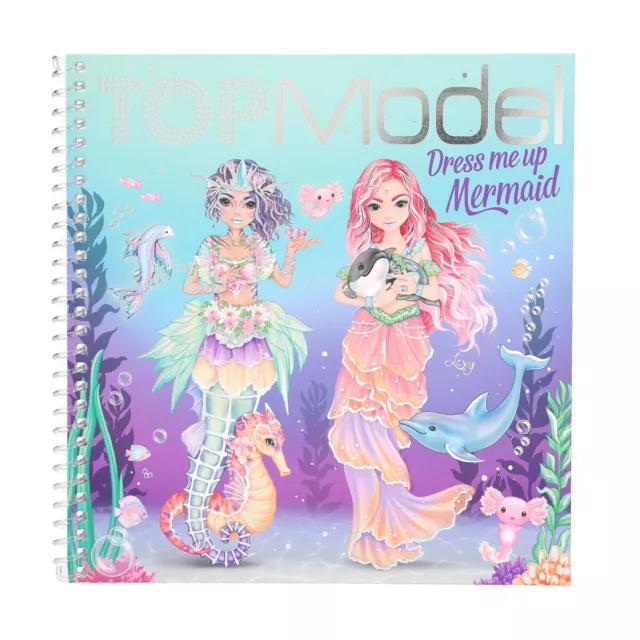 TOPModel Dress Me Up Stickerbuch MERMAID  Malbuch Sticker Frisuren Mode Mädchen