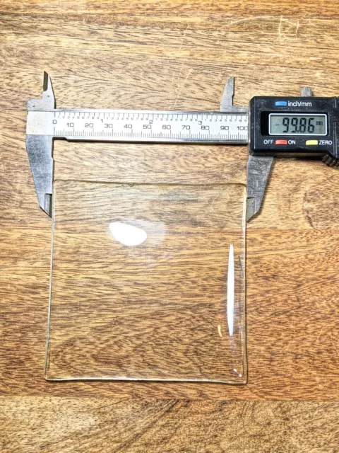 98.40mm Square Convex Clock Glass (Note:Corners Flare Out To 99.86mm)  (K8740) 2