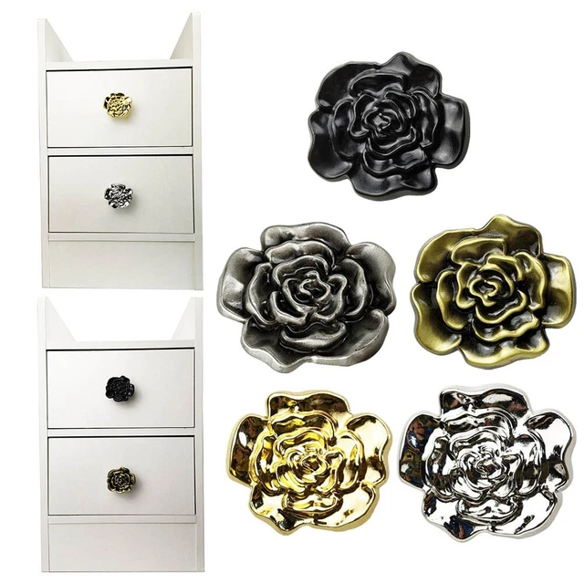 Furniture Handle Multi-Layer Plating Rose Shape Zinc Alloy Furniture Handles